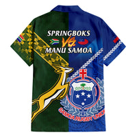 Samoa And South Africa Rugby Family Matching Summer Maxi Dress and Hawaiian Shirt 2023 World Cup Manu Samoa With Springboks LT14 - Polynesian Pride