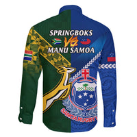 Samoa And South Africa Rugby Family Matching Summer Maxi Dress and Hawaiian Shirt 2023 World Cup Manu Samoa With Springboks LT14 - Polynesian Pride