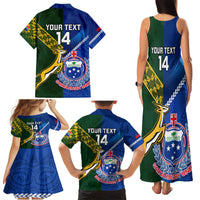 Custom Samoa And South Africa Rugby Family Matching Tank Maxi Dress and Hawaiian Shirt 2023 World Cup Manu Samoa With Springboks LT14 - Polynesian Pride
