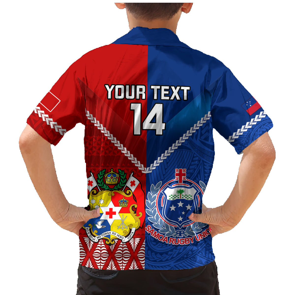 Custom Samoa And Tonga Rugby Family Matching Mermaid Dress and Hawaiian Shirt 2023 World Cup Manu Samoa With Ikale Tahi LT14 - Polynesian Pride