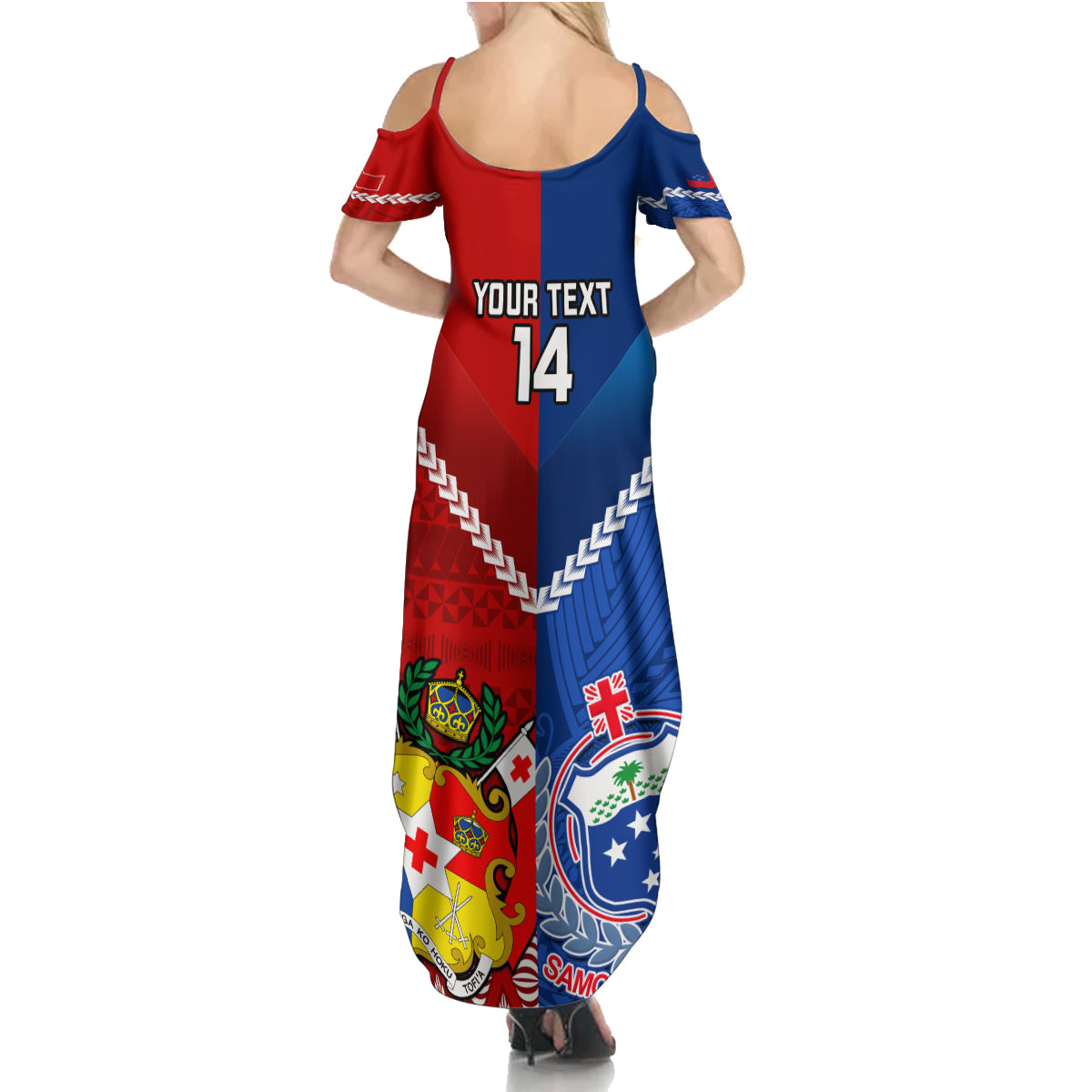 Custom Samoa And Tonga Rugby Family Matching Summer Maxi Dress and Hawaiian Shirt 2023 World Cup Manu Samoa With Ikale Tahi LT14 - Polynesian Pride
