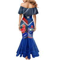 Custom Samoa And France Rugby Family Matching Mermaid Dress and Hawaiian Shirt 2023 World Cup Manu Samoa With Les Bleus LT14 - Polynesian Pride