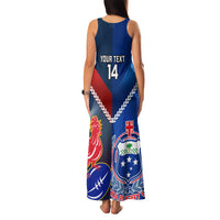 Custom Samoa And France Rugby Family Matching Tank Maxi Dress and Hawaiian Shirt 2023 World Cup Manu Samoa With Les Bleus LT14 - Polynesian Pride