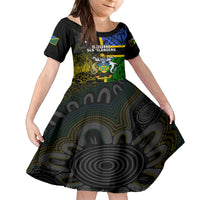 South Sea Islanders Family Matching Off Shoulder Maxi Dress and Hawaiian Shirt Kanakas With Solomon Islands Coat Of Arms LT14 - Polynesian Pride