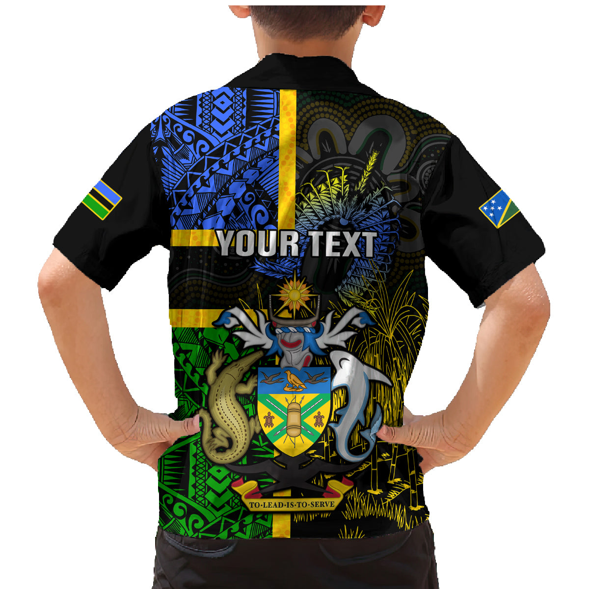 Personalised South Sea Islanders Family Matching Mermaid Dress and Hawaiian Shirt Kanakas With Solomon Islands Coat Of Arms LT14 - Polynesian Pride