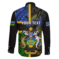 Personalised South Sea Islanders Family Matching Short Sleeve Bodycon Dress and Hawaiian Shirt Kanakas With Solomon Islands Coat Of Arms LT14 - Polynesian Pride