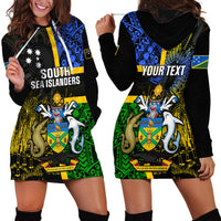 Personalised South Sea Islanders Hoodie Dress Kanakas With Solomon Islands Coat Of Arms LT14 - Polynesian Pride