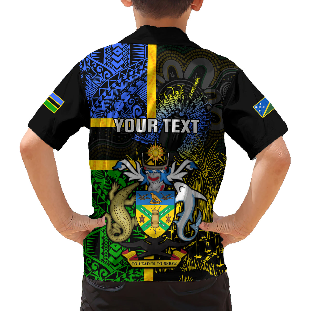 Personalised South Sea Islanders Kid Hawaiian Shirt Kanakas With Solomon Islands Coat Of Arms LT14 - Polynesian Pride
