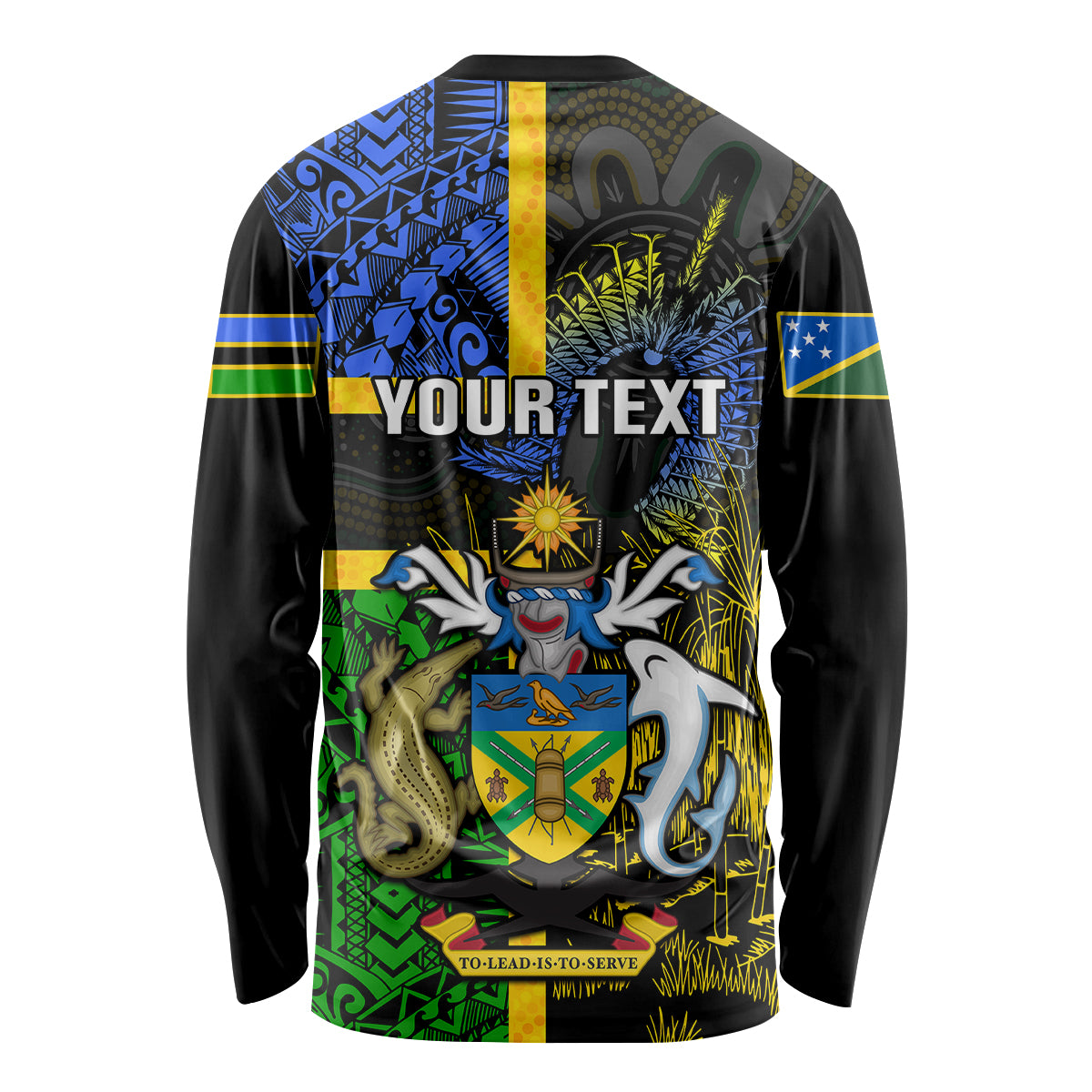 Personalised South Sea Islanders Long Sleeve Shirt Kanakas With Solomon Islands Coat Of Arms LT14 - Polynesian Pride