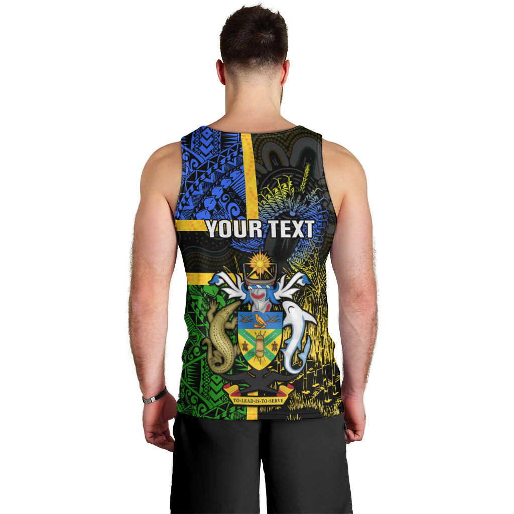 Personalised South Sea Islanders Men Tank Top Kanakas With Solomon Islands Coat Of Arms LT14 - Polynesian Pride
