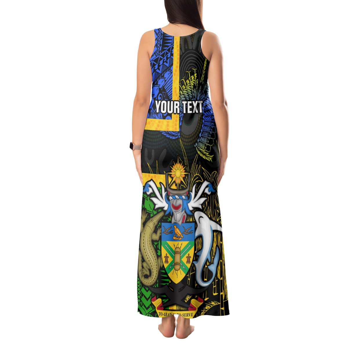 Personalised South Sea Islanders Tank Maxi Dress Kanakas With Solomon Islands Coat Of Arms LT14 - Polynesian Pride
