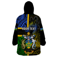Personalised South Sea Islanders Wearable Blanket Hoodie Kanakas With Solomon Islands Coat Of Arms LT14 - Polynesian Pride