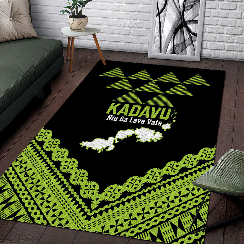 Kadavu Fiji 2026 Rugby Area Rug Niu Sa Leve Vata Fijian Tapa Pattern LT14 Black - Polynesian Pride