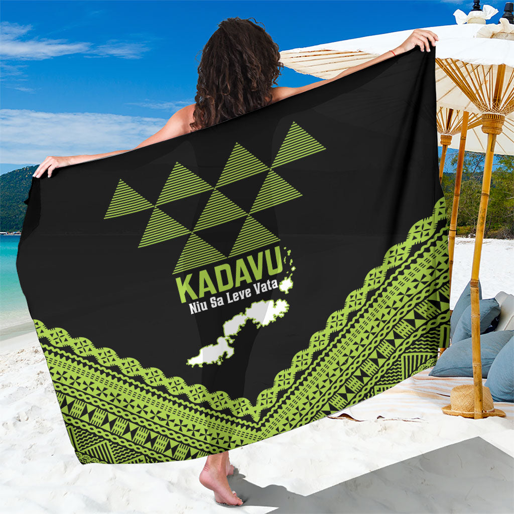 Kadavu Fiji 2026 Rugby Sarong Niu Sa Leve Vata Fijian Tapa Pattern LT14 One Size 44 x 66 inches Black - Polynesian Pride