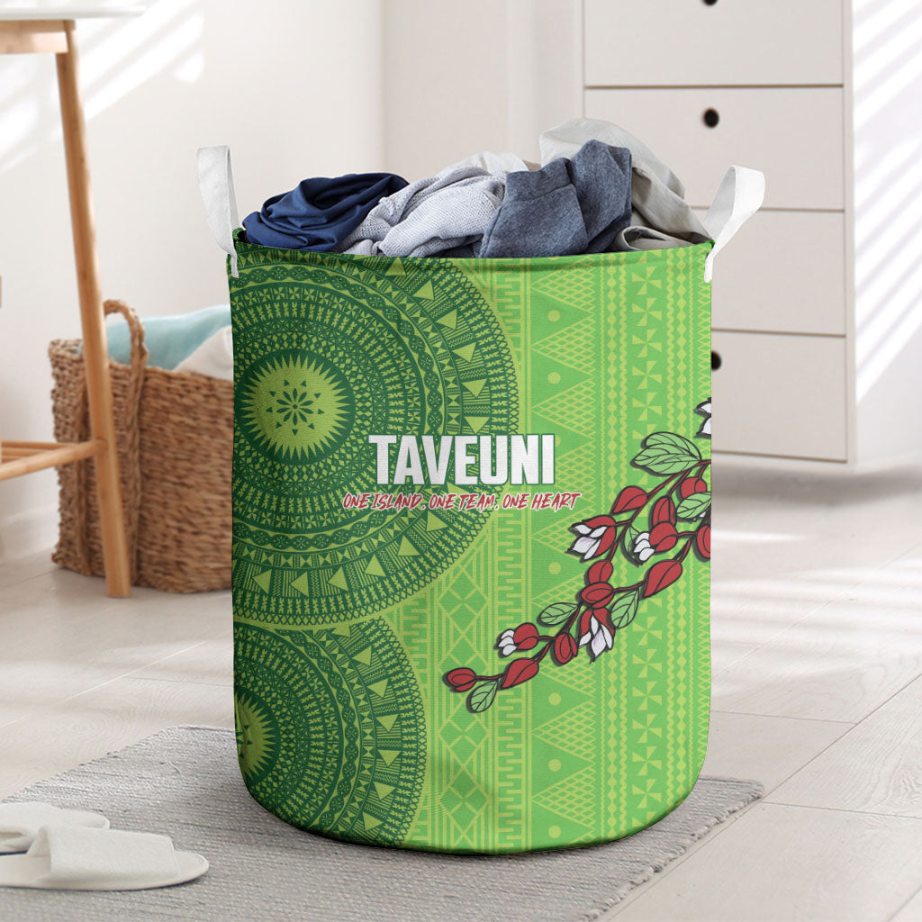 Taveuni Fiji 2026 Rugby Laundry Basket Tagimoucia Fijian Tapa Pattern LT14 Green - Polynesian Pride