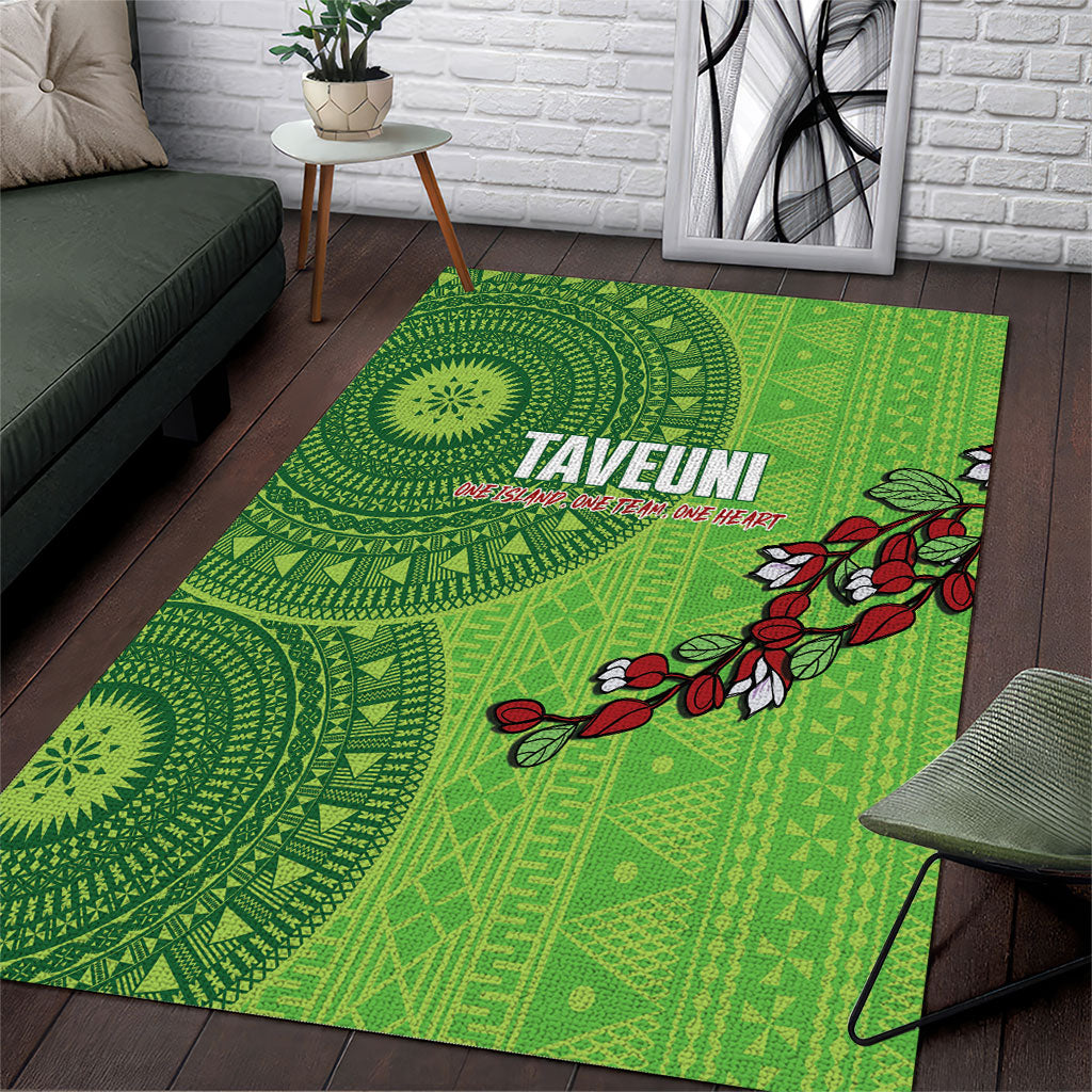 Taveuni Fiji 2026 Rugby Area Rug Tagimoucia Fijian Tapa Pattern LT14 Green - Polynesian Pride