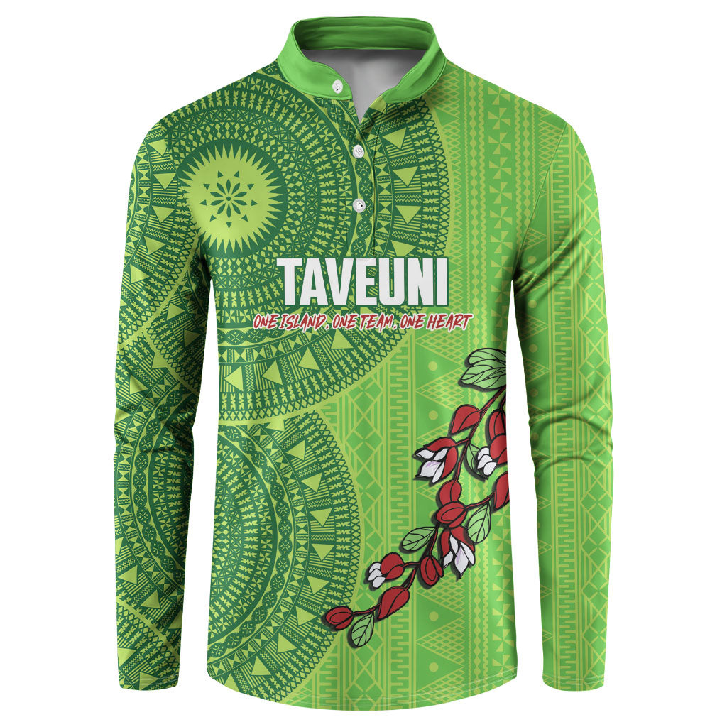 Taveuni Fiji 2026 Rugby Custom Button Sweatshirt Tagimoucia Fijian Tapa Pattern