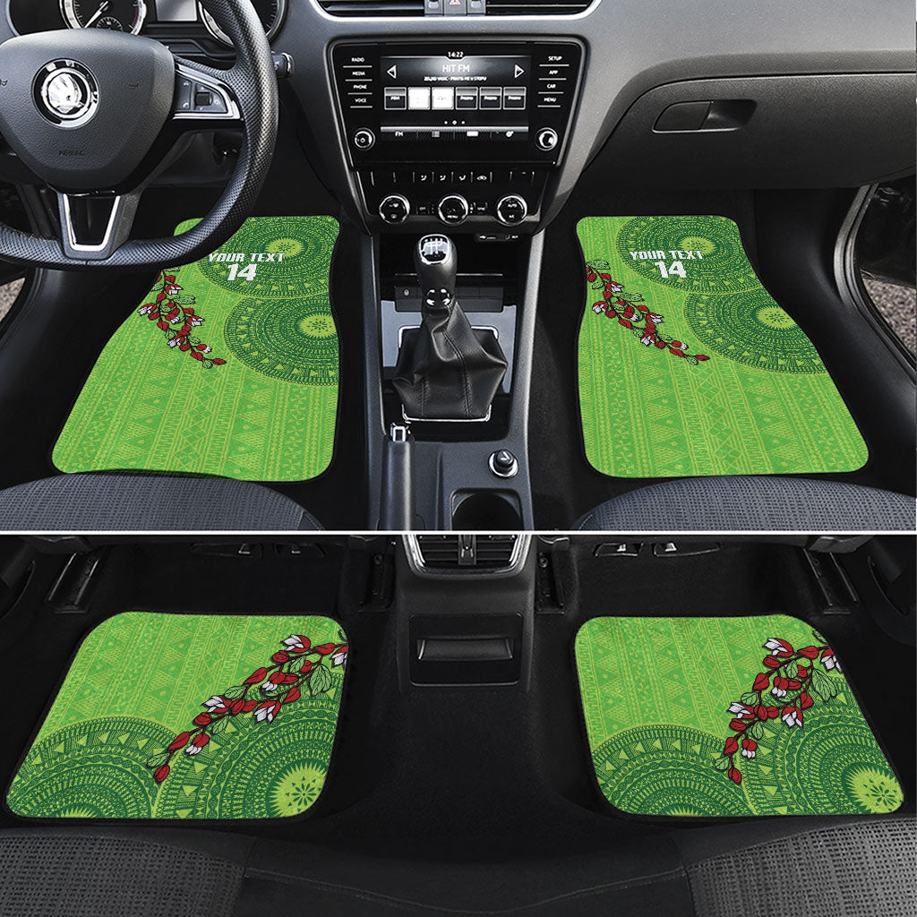 Taveuni Fiji 2026 Rugby Custom Car Mats Tagimoucia Fijian Tapa Pattern LT14 Set 4pcs Green - Polynesian Pride