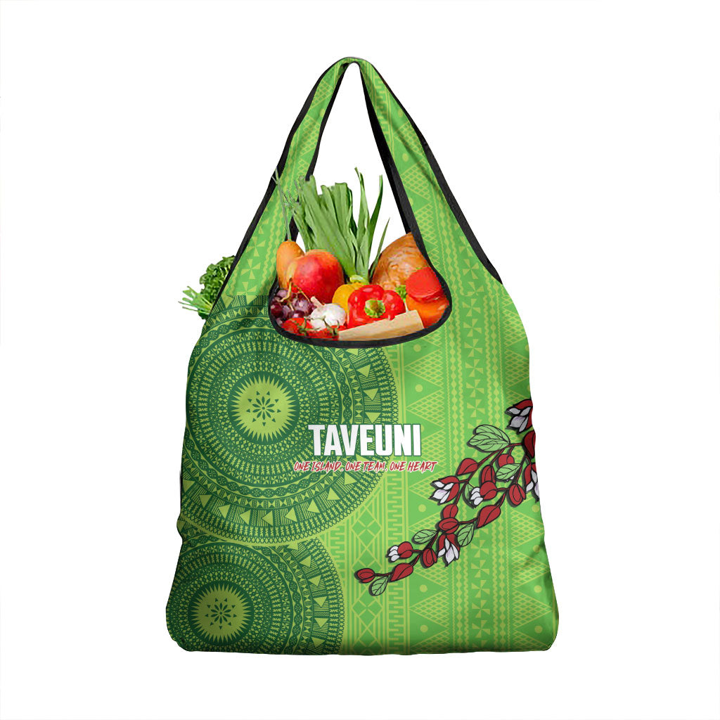 Taveuni Fiji 2026 Rugby Grocery Bag Tagimoucia Fijian Tapa Pattern LT14 1-pack One Size Green - Polynesian Pride