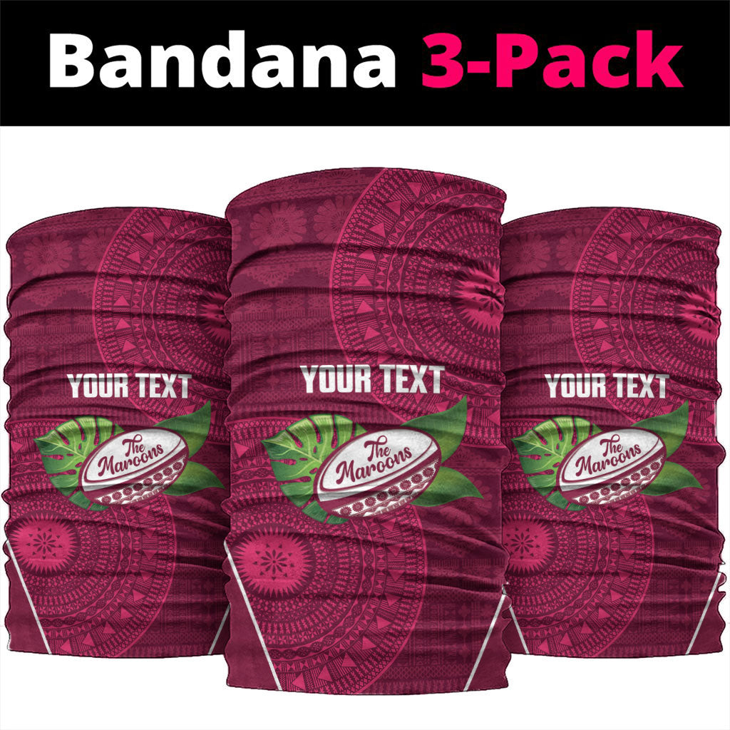 Lautoka Fiji 2026 Rugby Custom Neck Gaiter Go Maroons Fijian Tapa Pattern LT14 package One Size: 25*50cm Maroon - Polynesian Pride