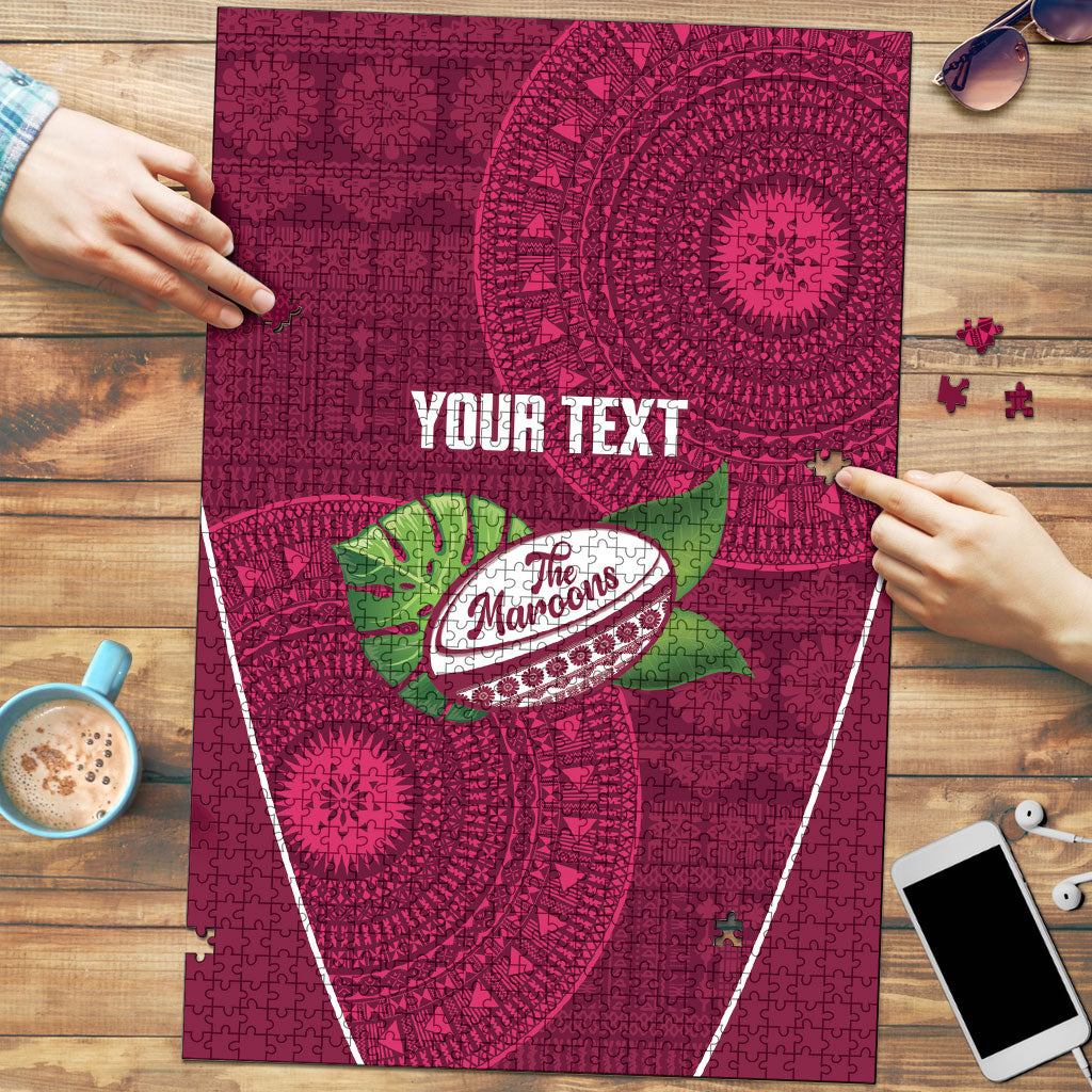 Lautoka Fiji 2026 Rugby Custom Puzzle Go Maroons Fijian Tapa Pattern