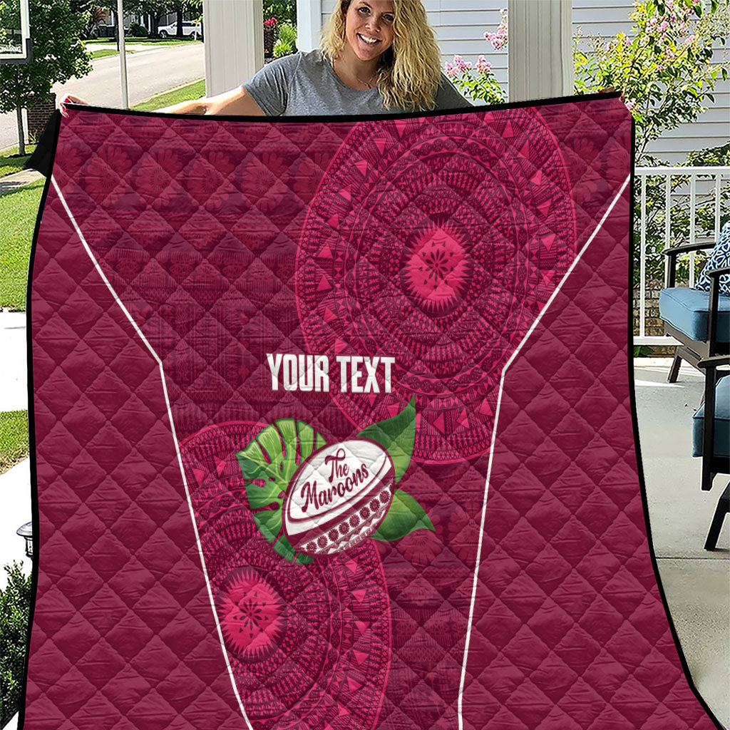 Lautoka Fiji 2026 Rugby Custom Quilt Go Maroons Fijian Tapa Pattern