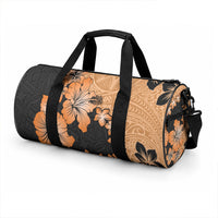 Orange Hawaii Duffle Bag Tapa Cloth Mix Tropical Flowers Pastel Vibes LT14 - Polynesian Pride