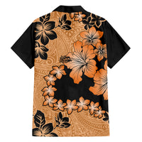 Orange Hawaii Family Matching Long Sleeve Bodycon Dress and Hawaiian Shirt Tapa Cloth Mix Tropical Flowers Pastel Vibes LT14 - Polynesian Pride