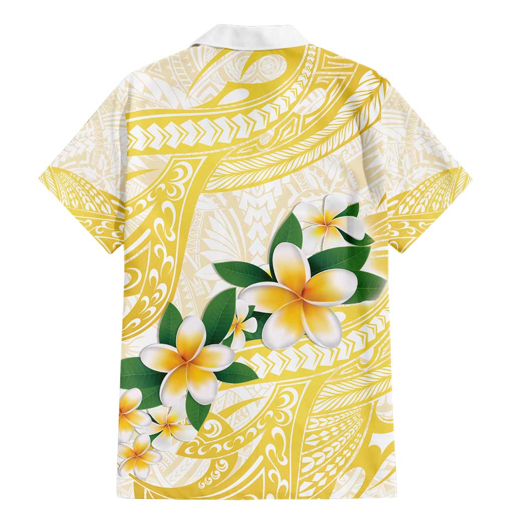 Gold And White Polynesia Plumeria Family Matching Mermaid Dress and Hawaiian Shirt Curves Tropical Vibes LT14 - Polynesian Pride