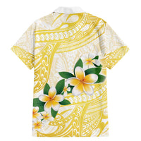 Gold And White Polynesia Plumeria Family Matching Mermaid Dress and Hawaiian Shirt Curves Tropical Vibes LT14 - Polynesian Pride