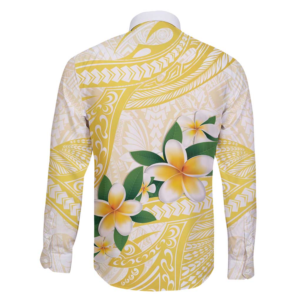 Gold And White Polynesia Plumeria Family Matching Puletasi and Hawaiian Shirt Curves Tropical Vibes LT14 - Polynesian Pride