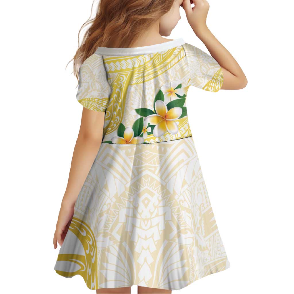 Gold And White Polynesia Plumeria Family Matching Summer Maxi Dress and Hawaiian Shirt Curves Tropical Vibes LT14 - Polynesian Pride