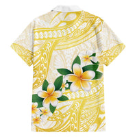 Gold And White Polynesia Plumeria Family Matching Summer Maxi Dress and Hawaiian Shirt Curves Tropical Vibes LT14 - Polynesian Pride