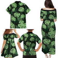 Green Hawaii Kukui Nut Lei Family Matching Puletasi and Hawaiian Shirt Hawaiian Pattern Monstera Tropical Vibes LT14 - Polynesian Pride
