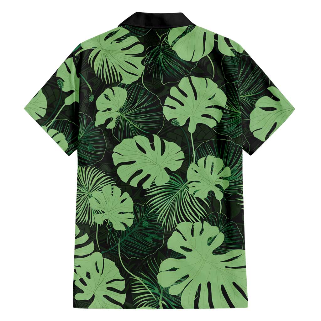 Green Hawaii Kukui Nut Lei Family Matching Short Sleeve Bodycon Dress and Hawaiian Shirt Hawaiian Pattern Monstera Tropical Vibes LT14 - Polynesian Pride