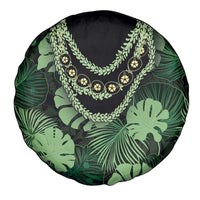 Green Hawaii Kukui Nut Lei Spare Tire Cover Hawaiian Pattern Monstera Tropical Vibes LT14 - Polynesian Pride