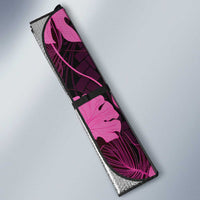 Pink Hawaii Kukui Nut Lei Auto Sun Shade Hawaiian Pattern Monstera Tropical Vibes LT14 - Polynesian Pride