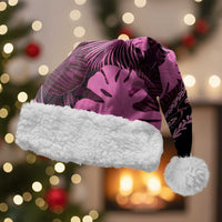 Pink Hawaii Kukui Nut Lei Christmas Santa Hat Hawaiian Pattern Monstera Tropical Vibes - Polynesian Pride