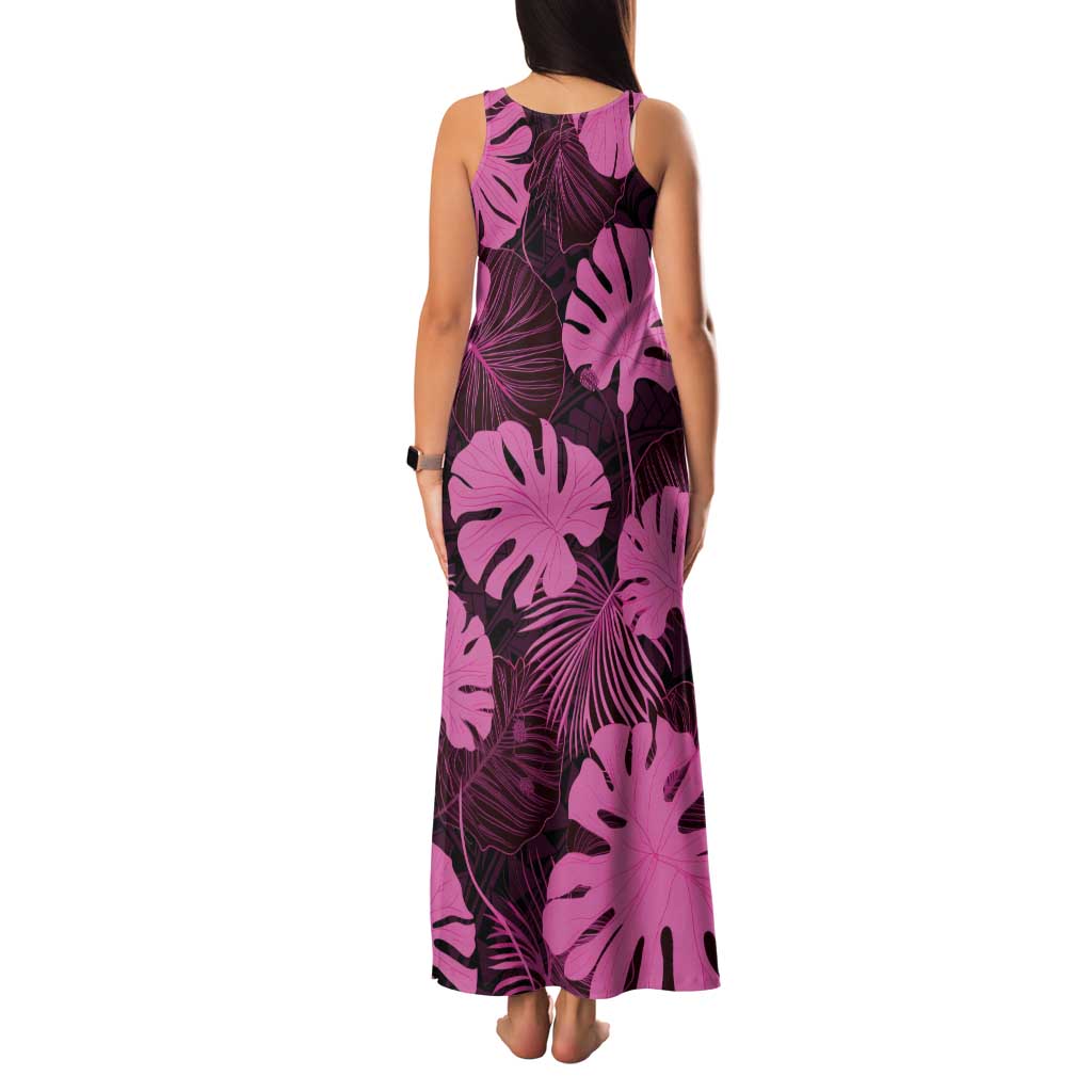 Pink Hawaii Kukui Nut Lei Family Matching Tank Maxi Dress and Hawaiian Shirt Hawaiian Pattern Monstera Tropical Vibes LT14 - Polynesian Pride
