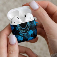 Blue Hawaii Kukui Nut Lei AirPods Case Hawaiian Pattern Monstera Tropical Vibes - Polynesian Pride