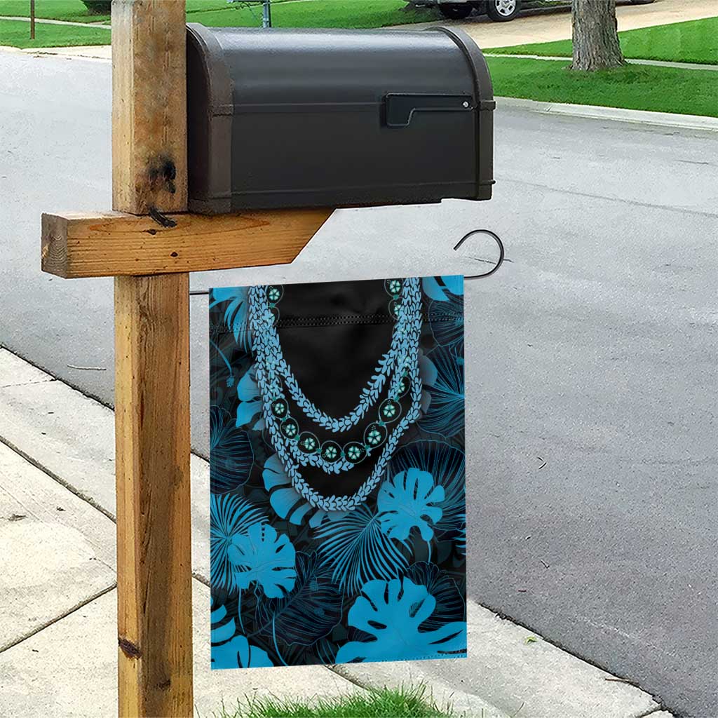 Blue Hawaii Kukui Nut Lei Garden Flag Hawaiian Pattern Monstera Tropical Vibes LT14 - Polynesian Pride