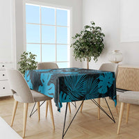 Blue Hawaii Kukui Nut Lei Tablecloth Hawaiian Pattern Monstera Tropical Vibes - Polynesian Pride