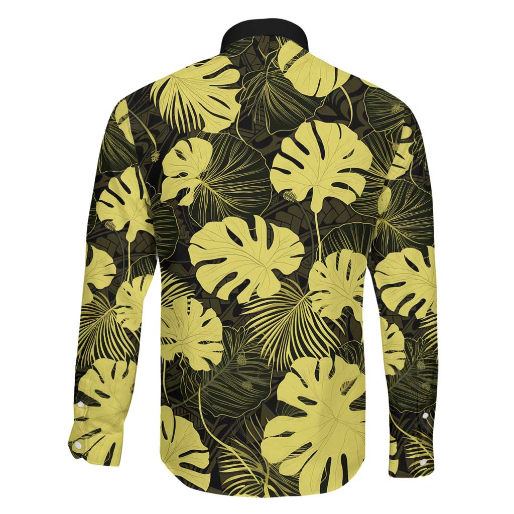 Yellow Hawaii Kukui Nut Lei Family Matching Short Sleeve Bodycon Dress and Hawaiian Shirt Hawaiian Pattern Monstera Tropical Vibes LT14 - Polynesian Pride