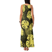 Yellow Hawaii Kukui Nut Lei Family Matching Tank Maxi Dress and Hawaiian Shirt Hawaiian Pattern Monstera Tropical Vibes LT14 - Polynesian Pride