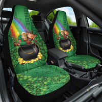 Hawaii Saint Patrick's Day Car Seat Cover Funny Leprechaun With Pot Of Gold - Polynesian Tattoo LT14 One Size Green - Polynesian Pride