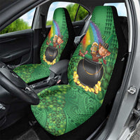 Hawaii Saint Patrick's Day Car Seat Cover Funny Leprechaun With Pot Of Gold - Polynesian Tattoo LT14 - Polynesian Pride
