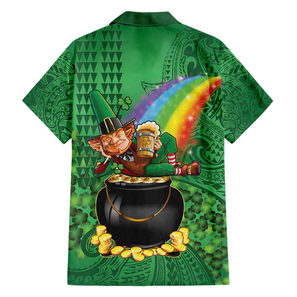 Hawaii Saint Patrick's Day Hawaiian Shirt Funny Leprechaun With Pot Of Gold - Polynesian Tattoo LT14 - Polynesian Pride