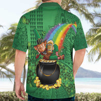 Hawaii Saint Patrick's Day Hawaiian Shirt Funny Leprechaun With Pot Of Gold - Polynesian Tattoo LT14 - Polynesian Pride