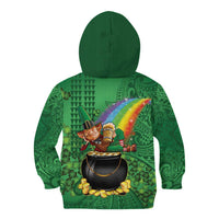 Hawaii Saint Patrick's Day Kid Hoodie Funny Leprechaun With Pot Of Gold - Polynesian Tattoo LT14 - Polynesian Pride