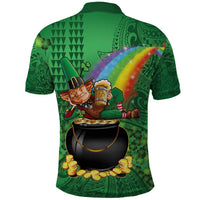 Hawaii Saint Patrick's Day Polo Shirt Funny Leprechaun With Pot Of Gold - Polynesian Tattoo LT14 - Polynesian Pride
